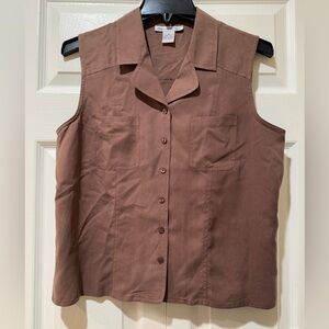 Anna and Frank Silk brown sleeveless Blouse. Size M. VGUC